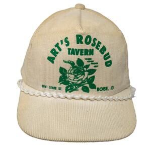 Art's Rosebud Tavern Snapback Rope Hat Beige One Size Corduroy That Hat